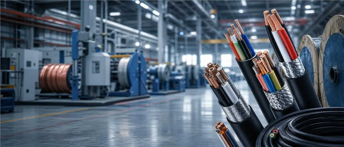 کابلهای صنعتی در خط تولید کارخانه